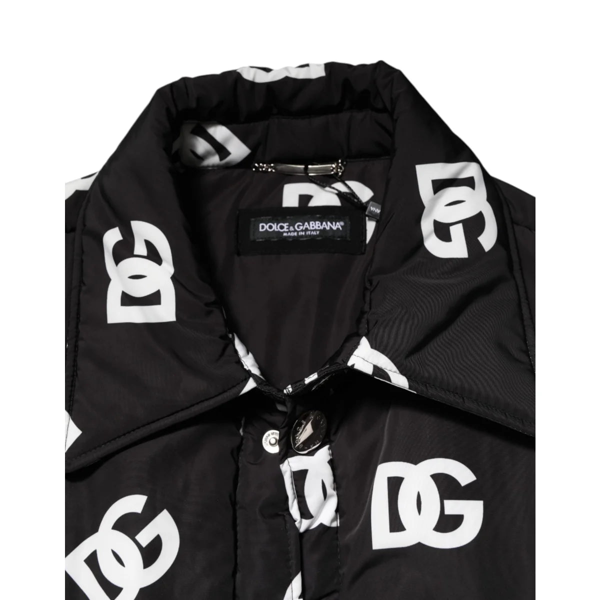 Dolce Gabbana Logo Windbreaker Jacket in Black and White &