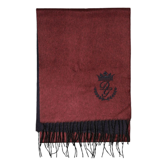 Dolce & Gabbana Maroon Silk Neck Wrap for Effortless Style