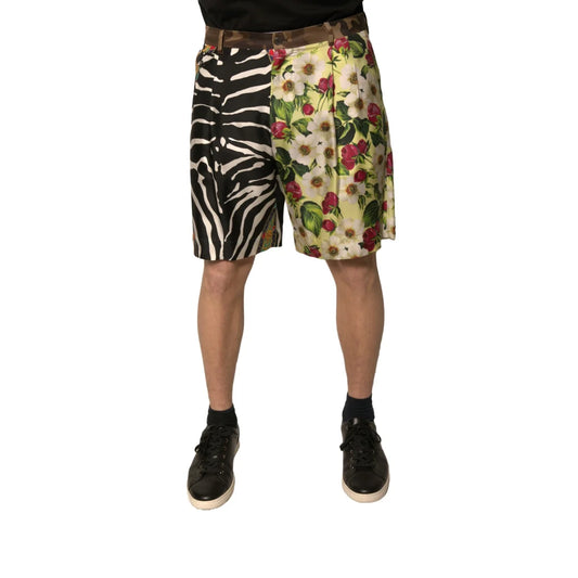 Dolce Gabbana Mid Waist Patchwork Chino Shorts for a Bold Summer Look &