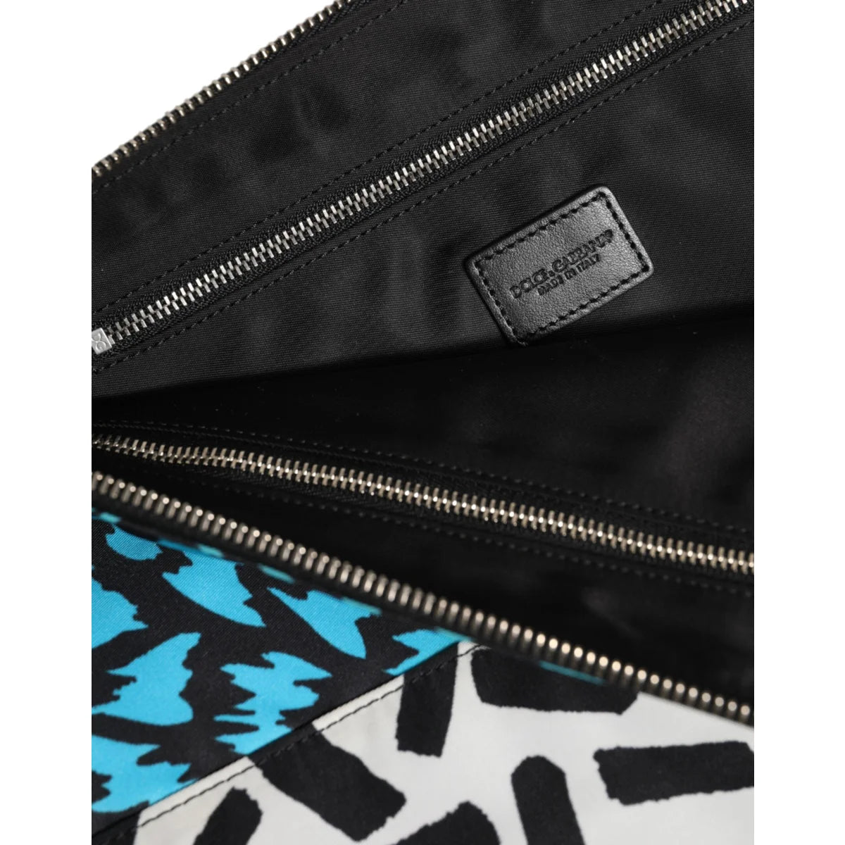 Dolce and Gabbana Multicolor Printed Nylon Pouch Bag &