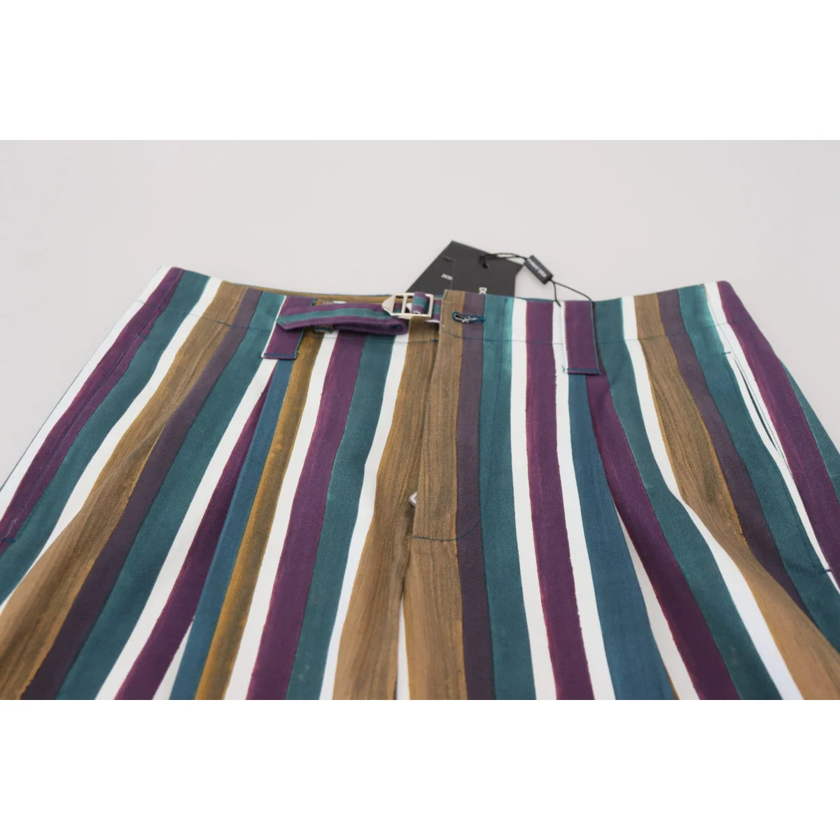 Dolce & Gabbana Multicolor Striped Stretch Cotton Shorts