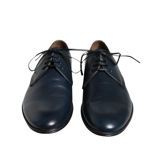 Dolce Gabbana Navy Blue Derby Dress Shoes for Men &