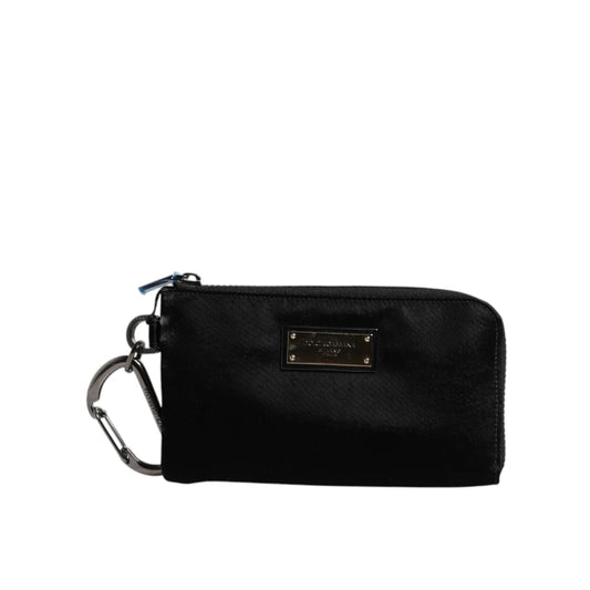 Dolce Gabbana Nylon Calfskin Pouch with Bigalvanic Plaque &