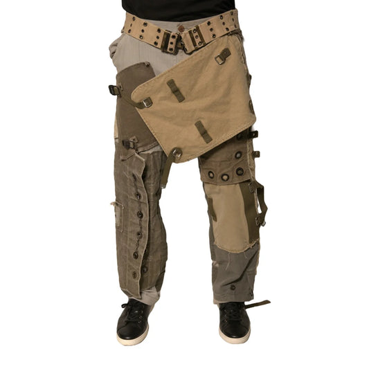 Dolce Gabbana Patchwork Cargo Pants with Vintage Appliqués &