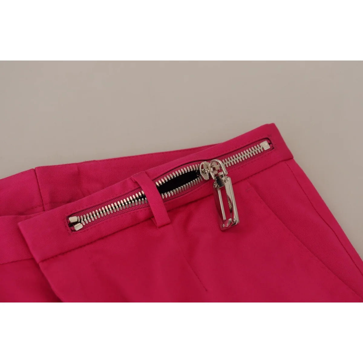 Dolce & Gabbana Pink Zipper Buckle Waist Trousers Pants