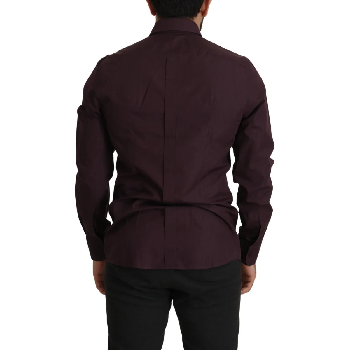 Dolce & Gabbana Purple Cotton GOLD Slim Fit Dress Shirt