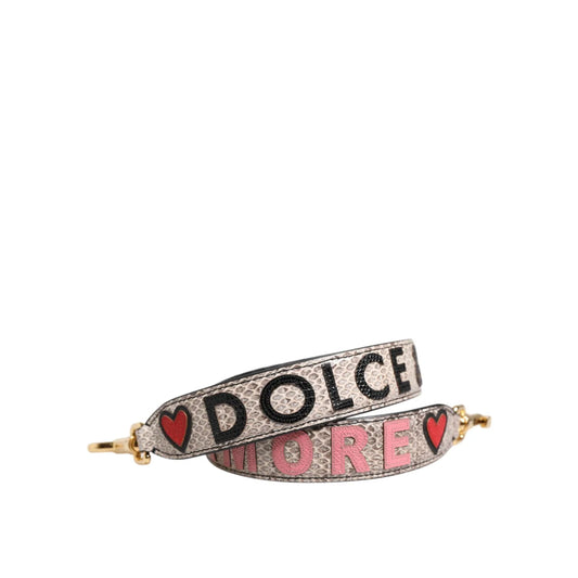 Dolce Gabbana Rainbow Leather Shoulder Strap with Gold-Tone Lobster Clasps &