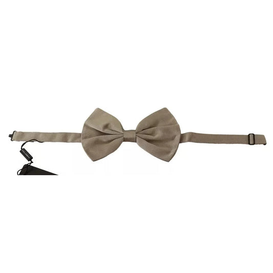 Dolce & Gabbana Silk Adjustable Bow Tie with Metal Hook Clasp