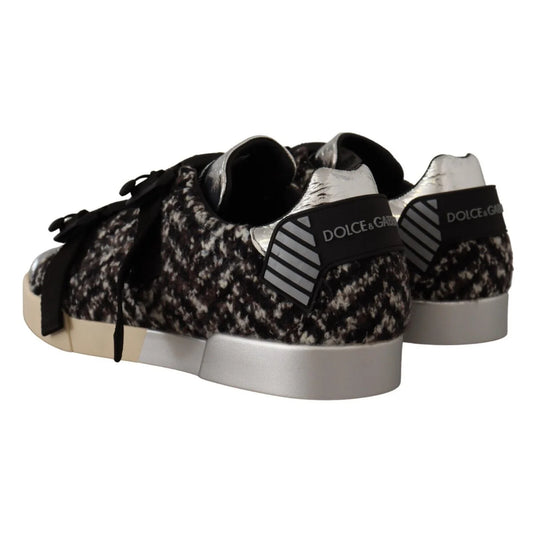 Dolce Gabbana Silver Sneakers Shine With Luxe Appeal &