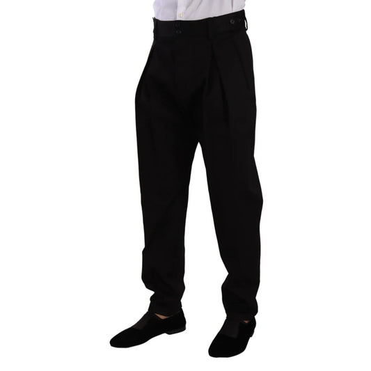 Dolce Gabbana Skinny Chinos with Logo Details Button Closure Dress Pants &