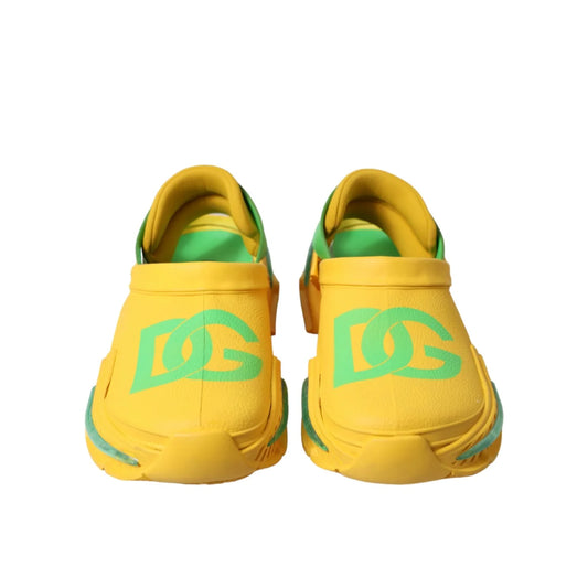 Dolce Gabbana Sleek Green Rubber Sole Clogs Slippers &
