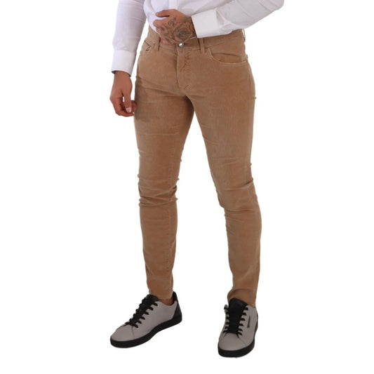Dolce Gabbana Stunning Light Brown Corduroy Skinny Jeans &