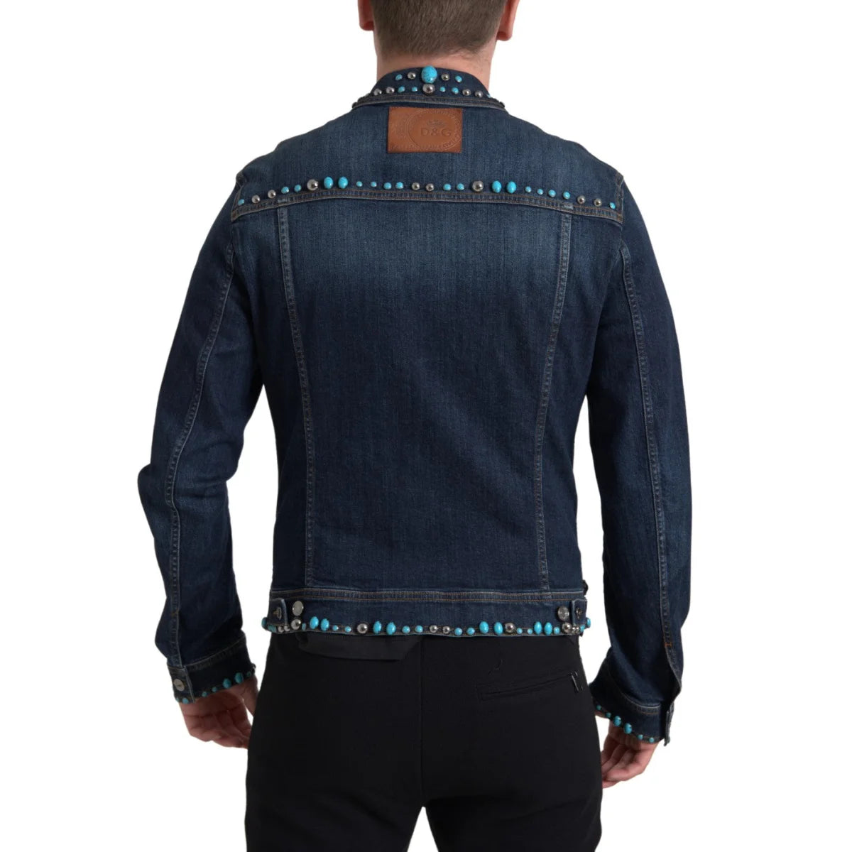 Dolce Gabbana Turquoise Stones Denim Jacket Glamour &
