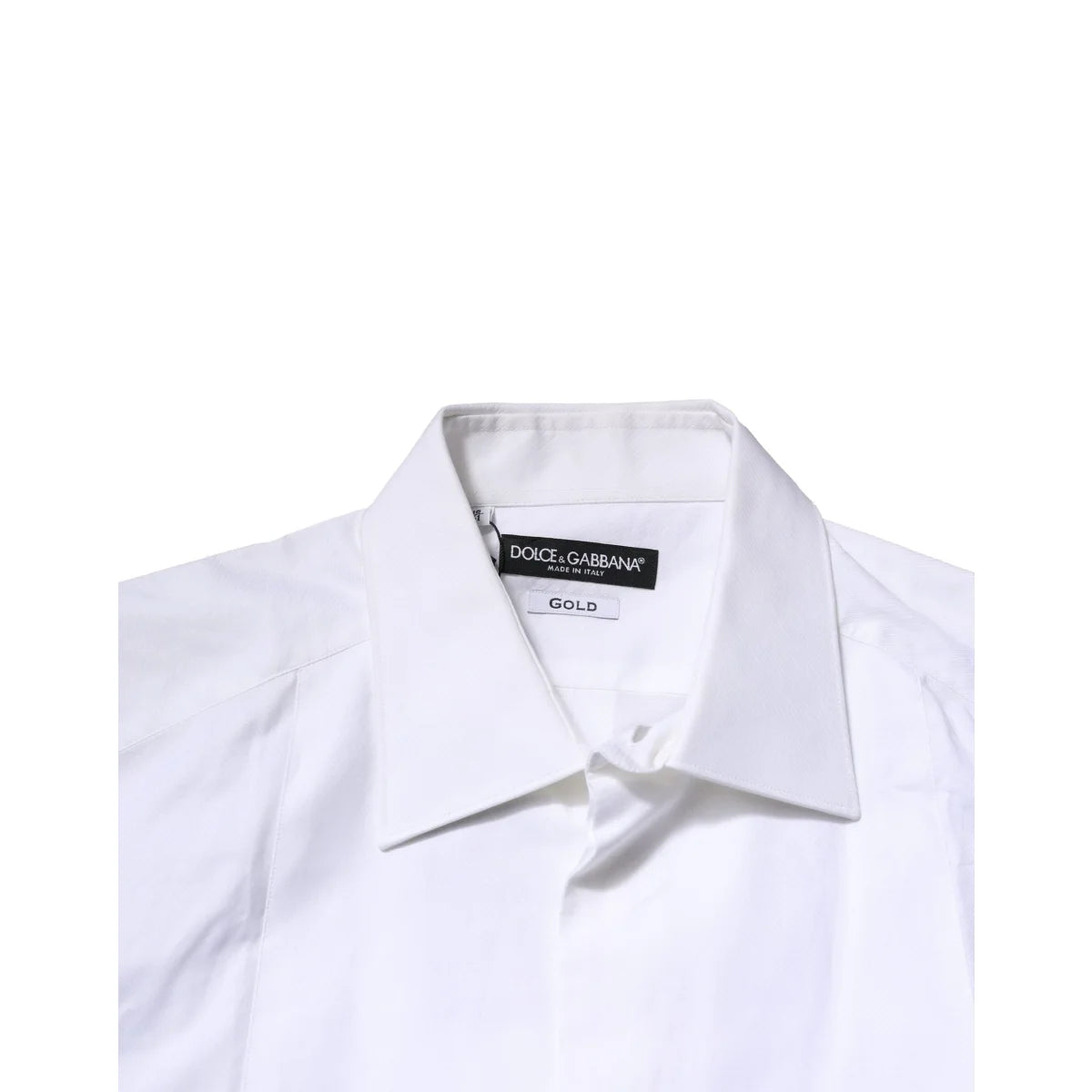 Dolce and Gabbana White Bib Cotton Poplin Dress Shirt Elegance &