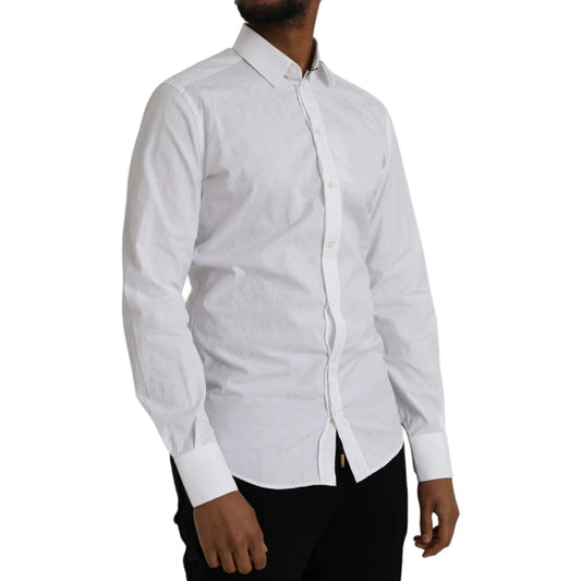 Dolce and Gabbana White Cotton Long Sleeve Shirt for Men &