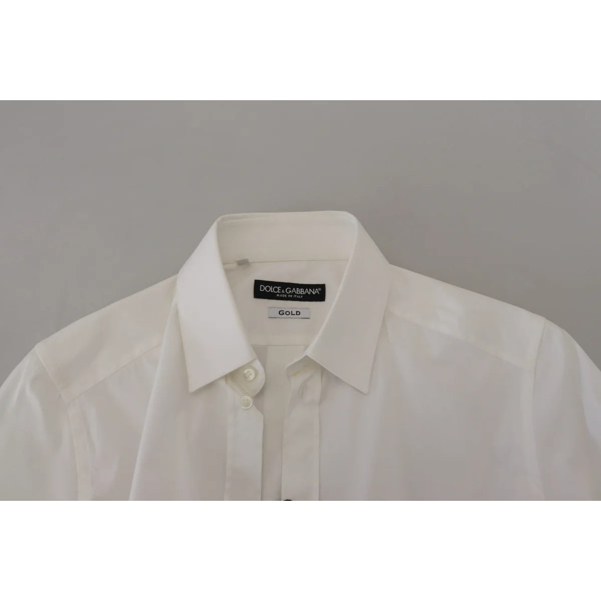 Dolce and Gabbana White Cotton Slim Fit Dress Shirt for Men &