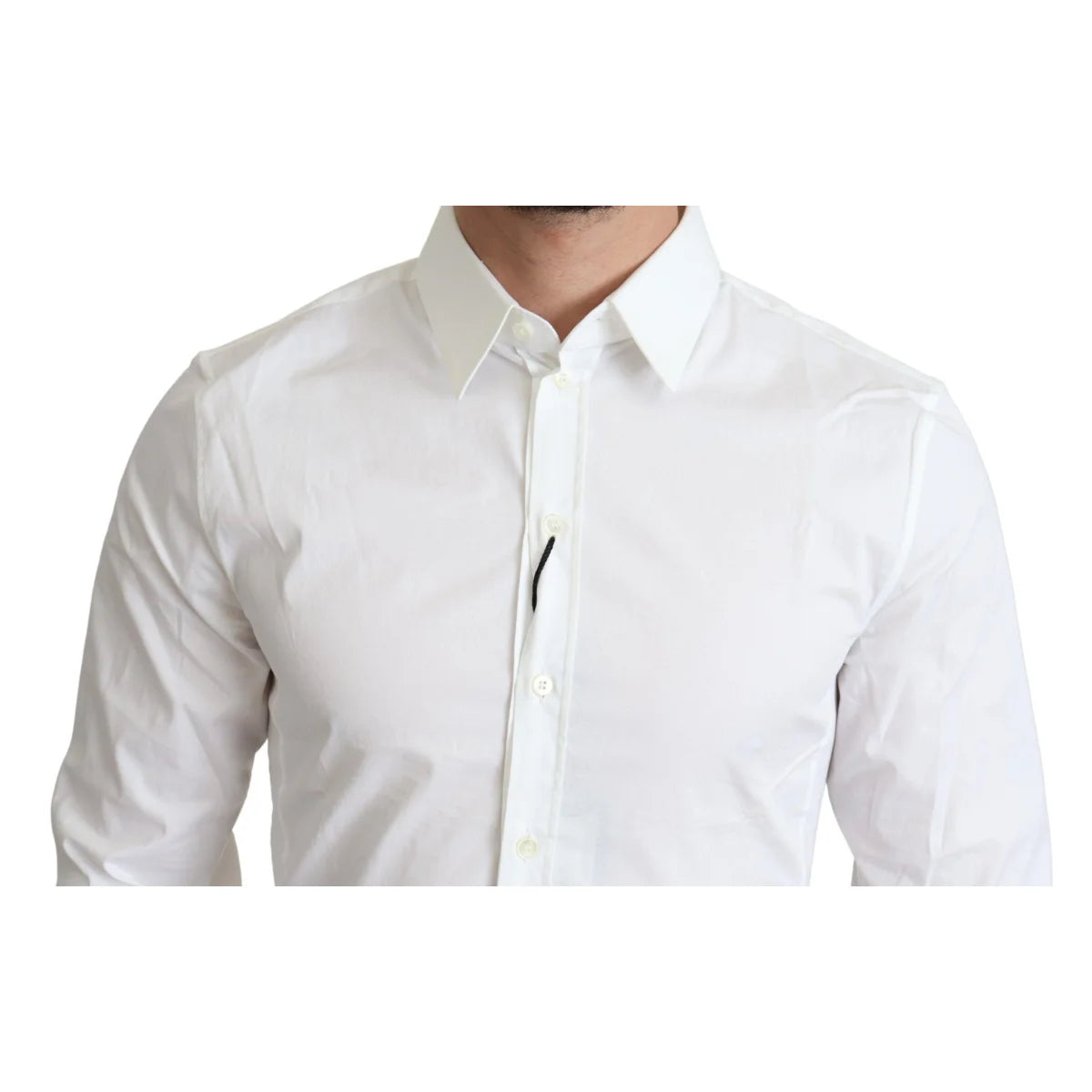 Dolce & Gabbana White Cotton Stretch Dress Shirt for Men
