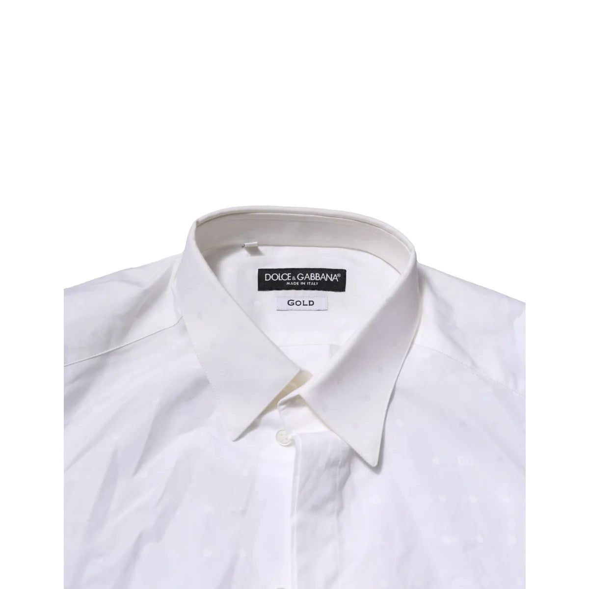 Dolce and Gabbana White Gold Long Dress Shirt Classic Style &