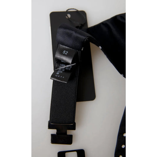 Dolce & Gabbana White Polka Dot Cummerbund with Adjustable Hook Clip
