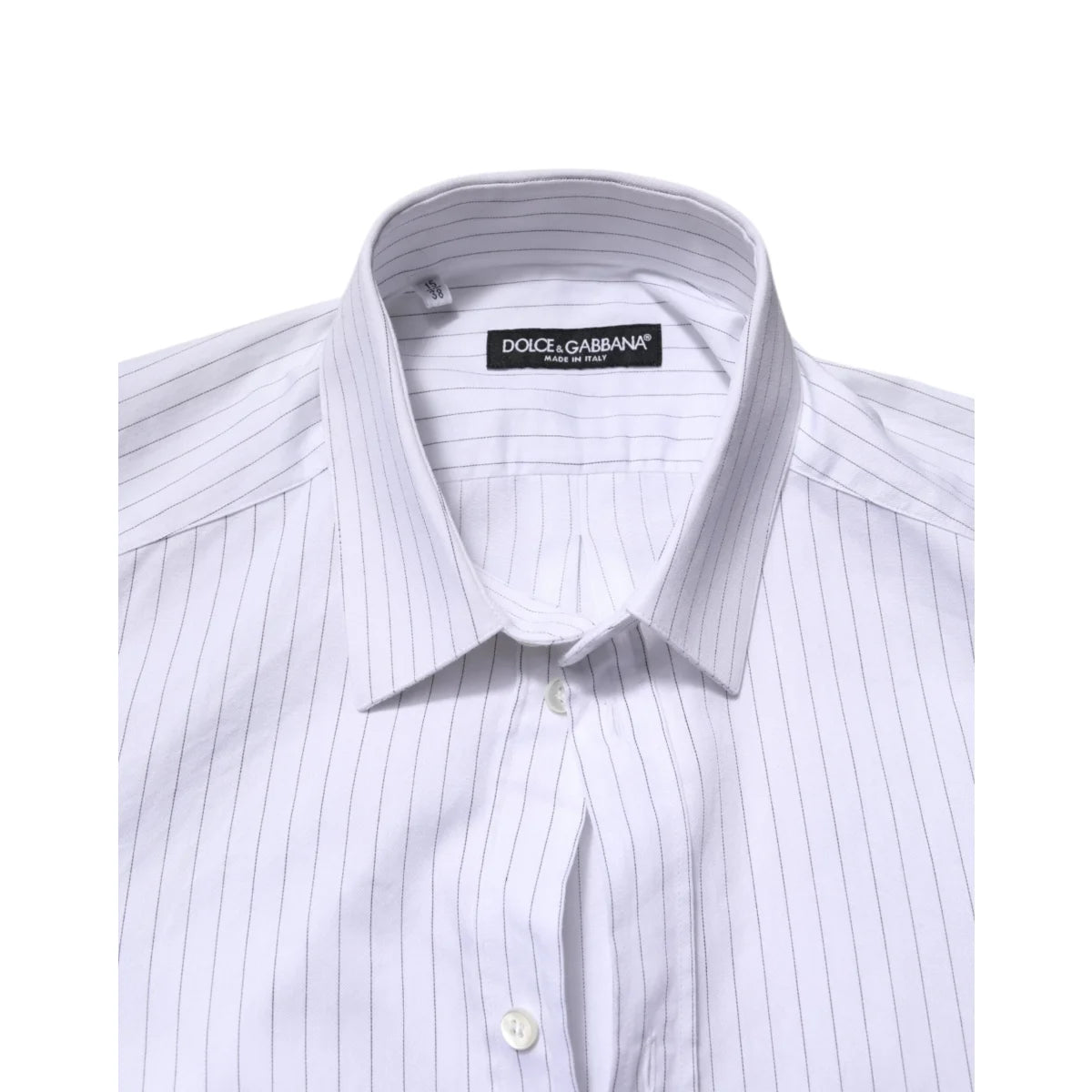 Dolce & Gabbana White Stripes Cotton Dress Shirt Classic Style