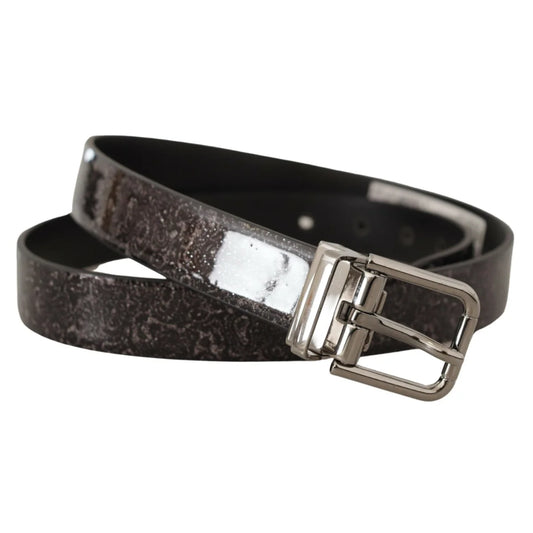Exquisite Dolce Gabbana Grosgrain Leather Belt With Metal Buckle &