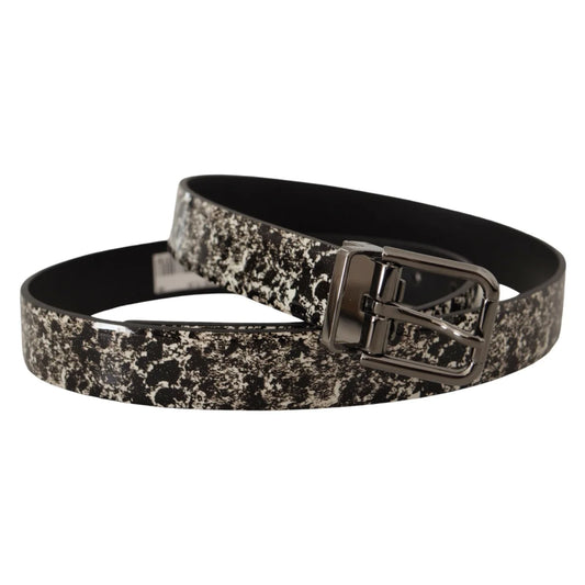 Eye Catching Dolce Gabbana Marble Print Leather Dress Belt &