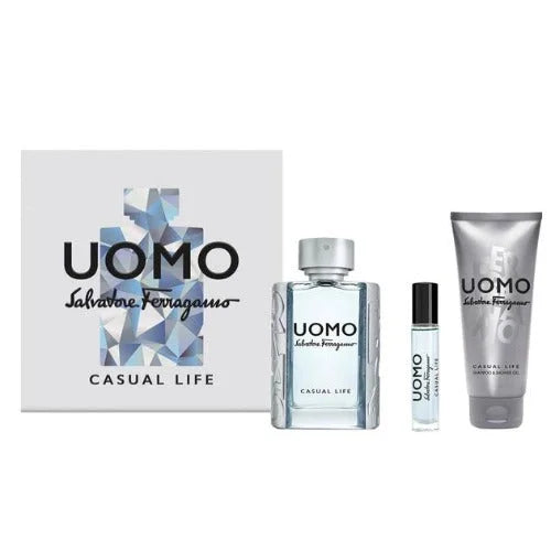 Ferragamo Uomo Casual Life Gift Set for Men Eau De Toilette and Shower Gel Men’s Sets Salvatore
