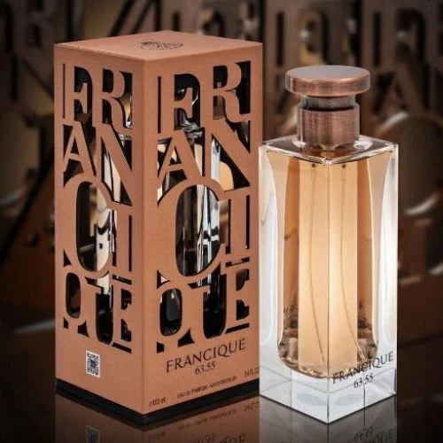 Francique 63.55 Perfume by Fragrance World with Black Tea and Tonka Beans Unisex