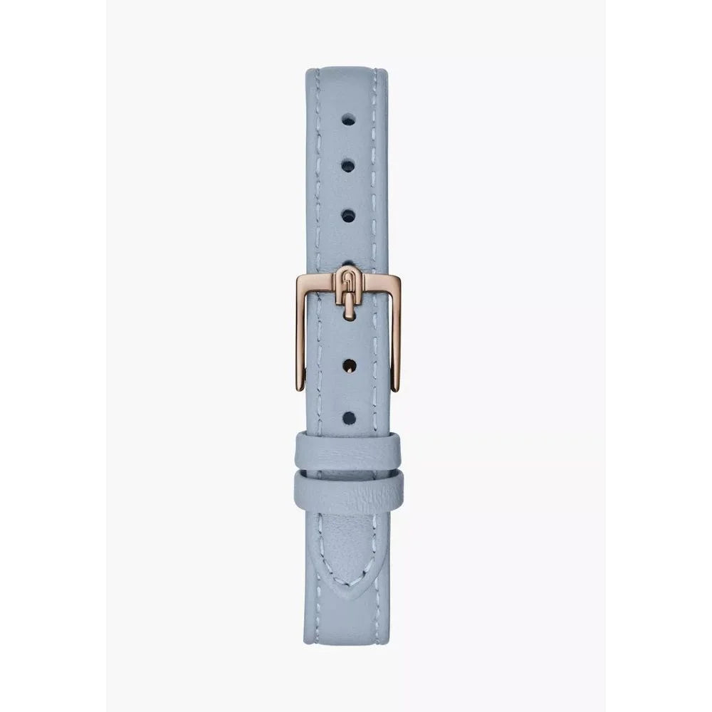 Furla Blue Leather Dress Watch with Pink Stainless Steel and Grey Dial