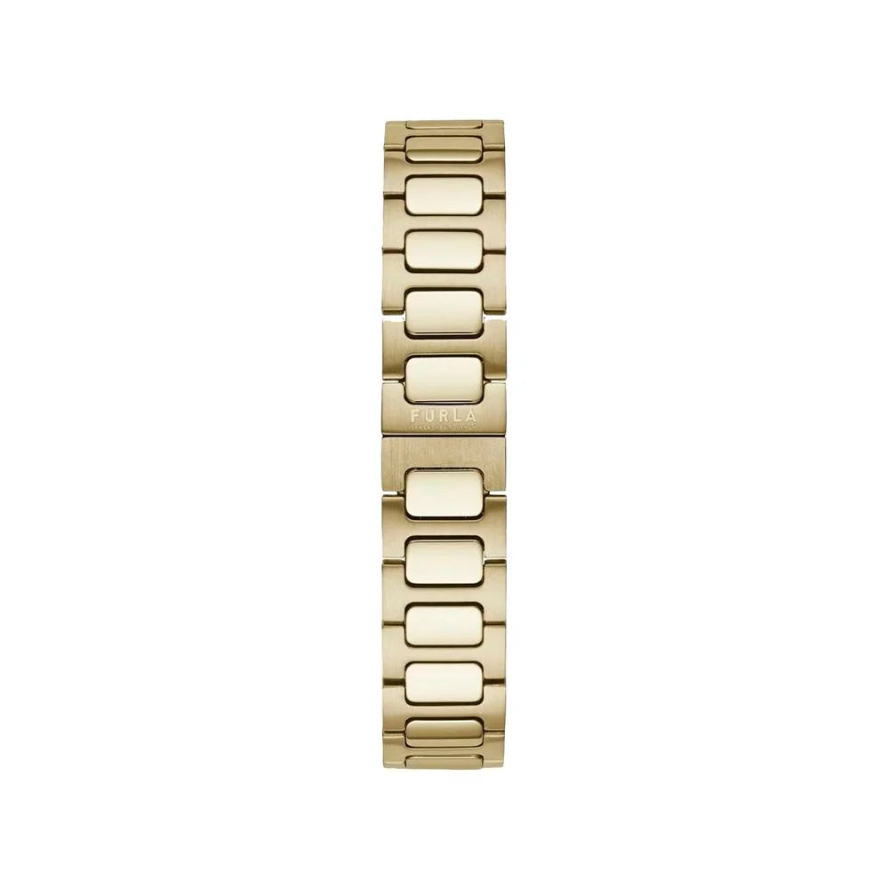Furla Gold Stainless Steel Quartz Watch 30mm Beige Dial Water Resistant
