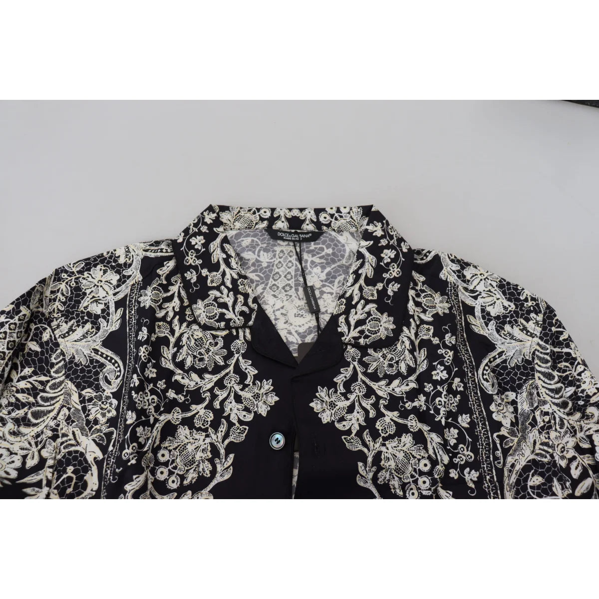 Gabbana Blue Silk Floral Baroque Shirt Stunning Designer Fashion Dolce &