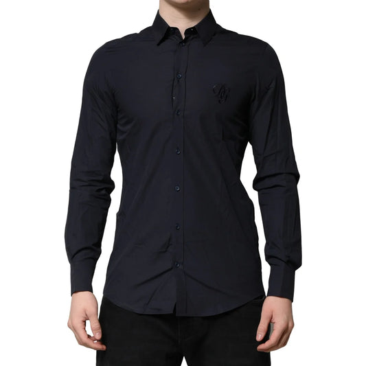 Gabbana Dark Blue Dress Shirt Classic Elegance for Sophisticated Style Dolce &