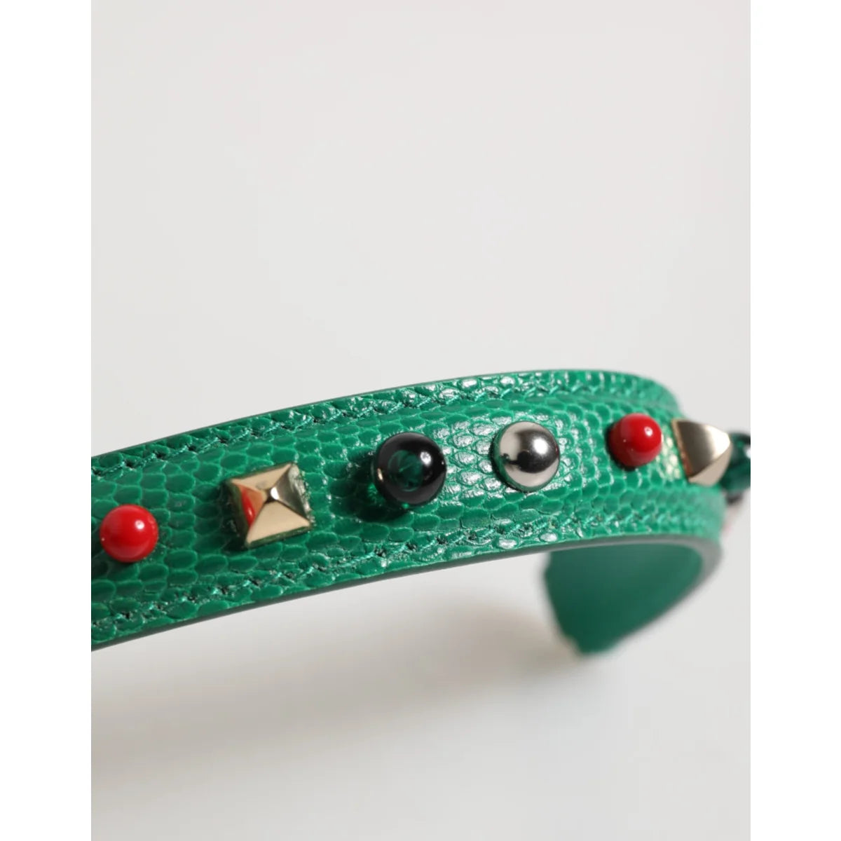 Gabbana Green Embellished Leather Shoulder Strap Handbag Accessory Dolce &