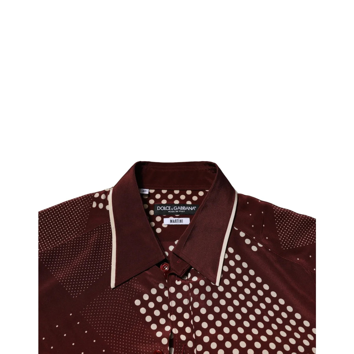 Gabbana Maroon Dotted Silk Casual Shirt for Effortless Style Dolce &