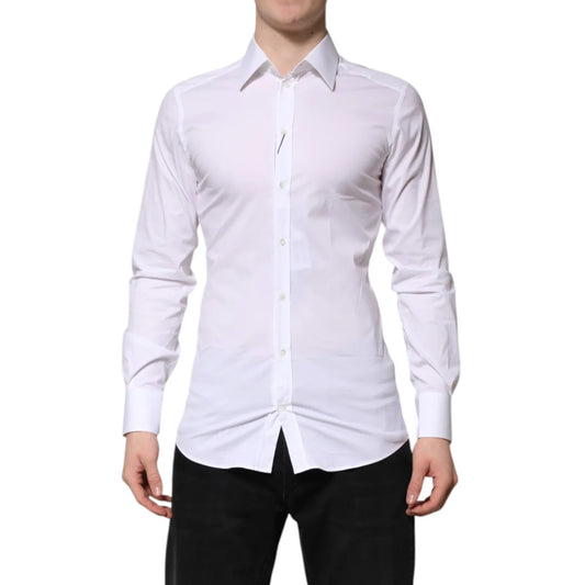 Gabbana White Cotton Formal Shirt with Long Sleeves Dolce &