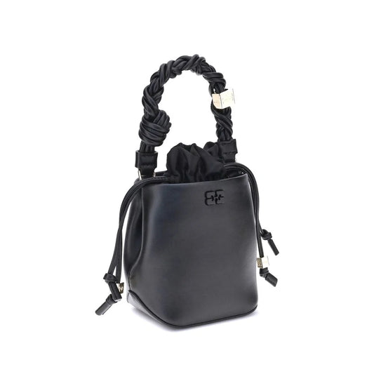 Ganni’s Bou Mini Bucket Bag in Recycled Leather with Braided Handle Ganni