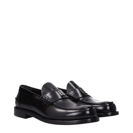 Givenchy Black Leather Slip-On Loafers