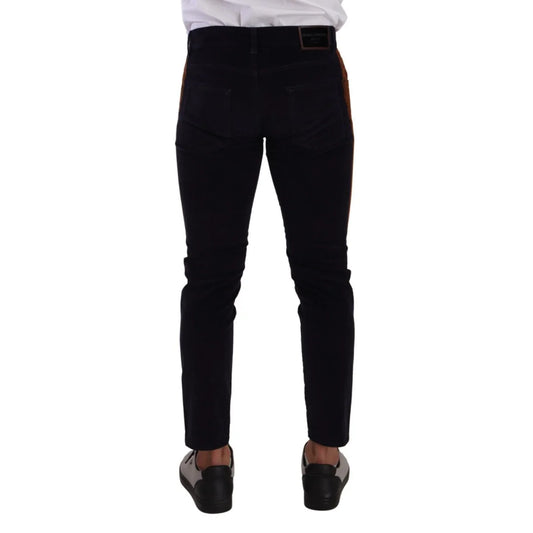 Gorgeous Dolce Gabbana Slim Fit Denim Jeans Dark Blue Button Closure &