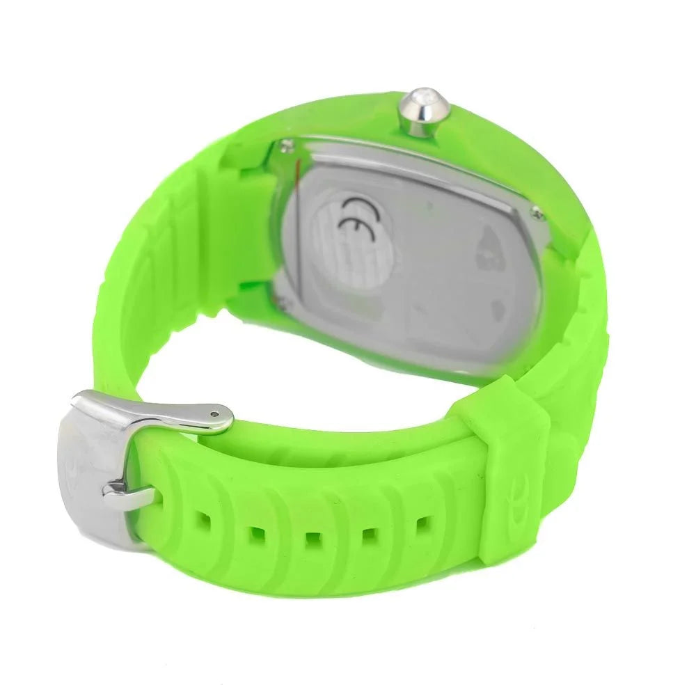 Green Polycarbonate Analog Watch with Silver Dial for Stylish Clothing Chronotech