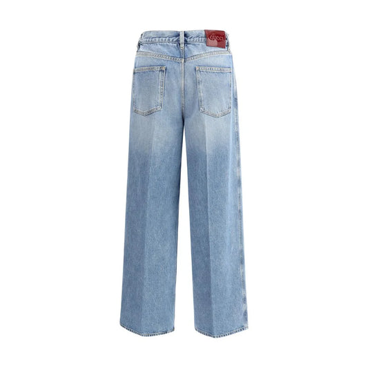 Gucci’s Wide Leg Jeans Vintage Faded Style with High Waist Comfort Gucci