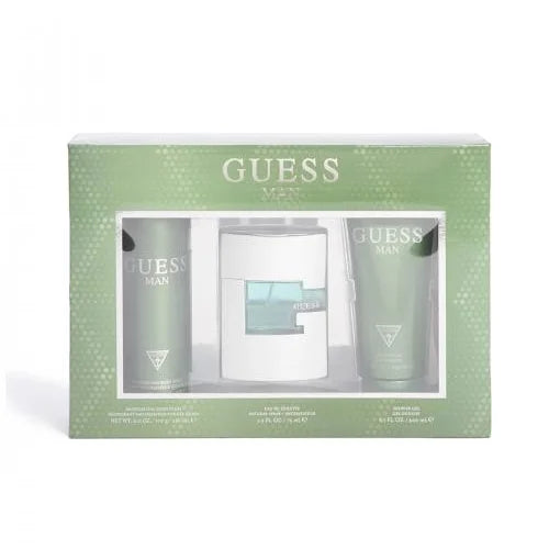 Guess Man 3 Piece Gift Set with Eau De Toilette Deodorant and Shower Gel Men’s Sets