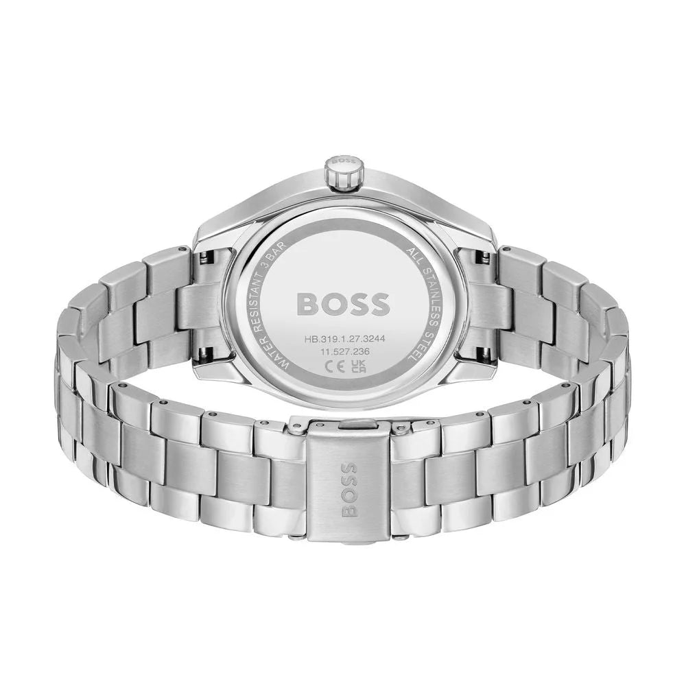 Hugo Boss Silver Stainless Steel Quartz Watch 38mm Analog Dial