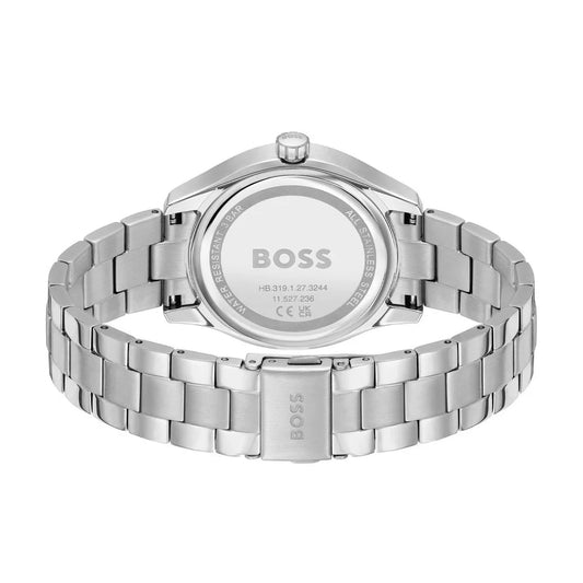 Hugo Boss Silver Stainless Steel Quartz Watch 38mm Analog Dial