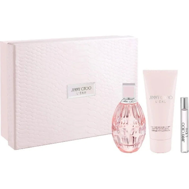 Sensational Jimmy Choo LEau 3 Piece Gift Set Perfume Indulgence Women’s Sets
