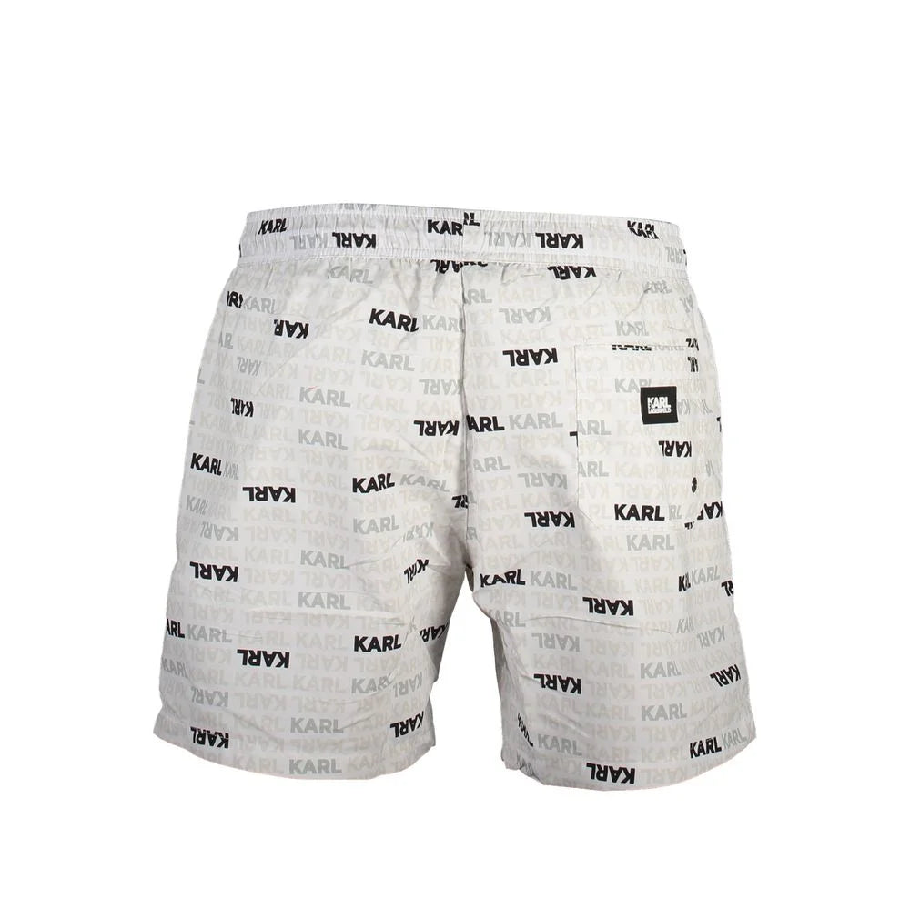 Karl Lagerfeld White Polyester Men’s Swim Trunks
