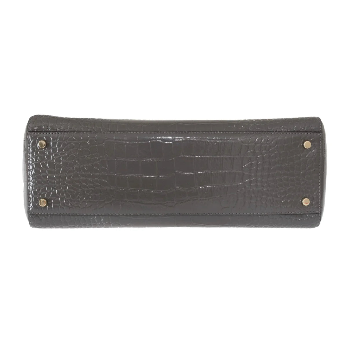 Kate Spade Elissa Bristol Drive Croc Embossed Tote Bag Deep Graphite Gray