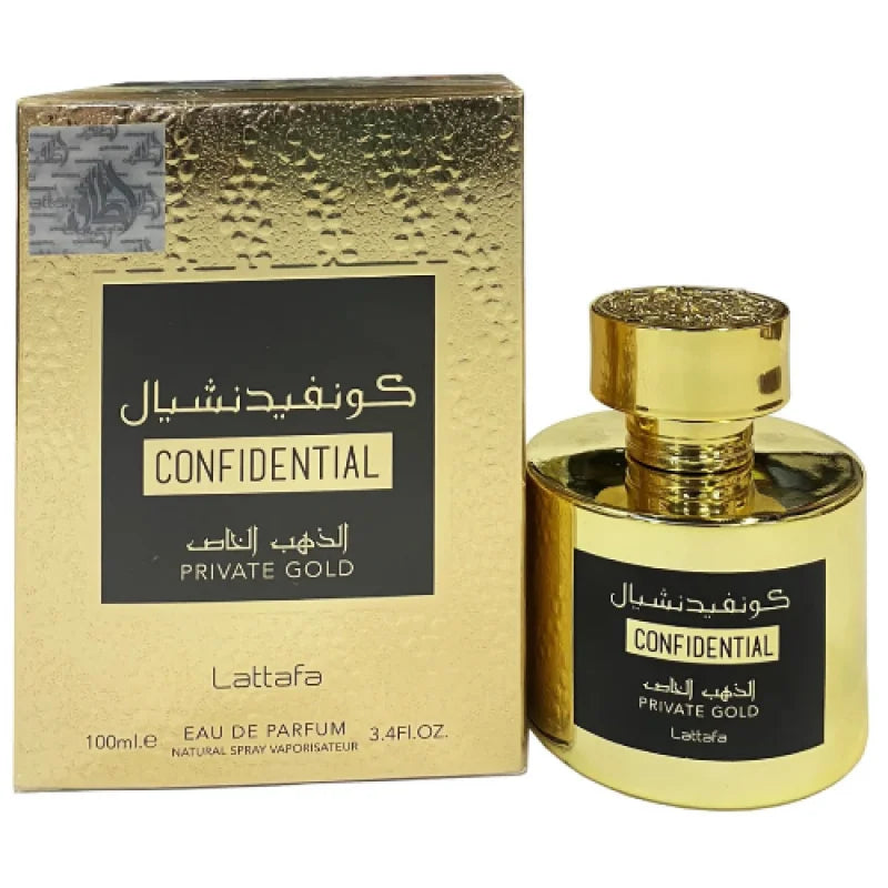 Lattafa Confidential Private Gold Eau Fruity Floral Elixir Men’s Cologne
