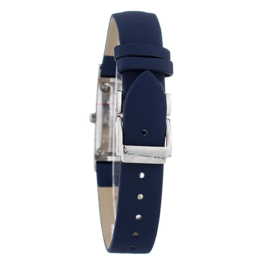 Laura Biagiotti Blue Leather Quartz Watch with Silver Steel Case