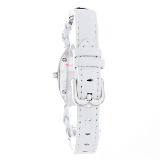 Laura Biagiotti White Leather Quartz Watch Silver Steel 22mm