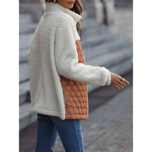 Leopard Color Block Zip Up Jacket Roars With Style Clothing Jackets Trendsi